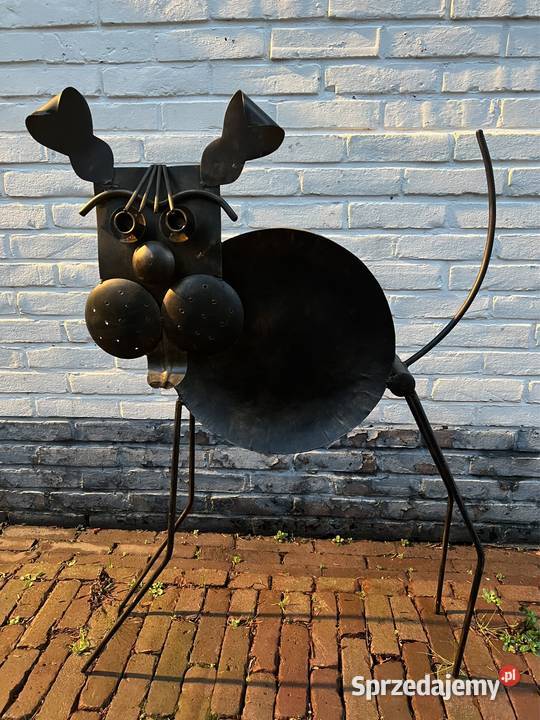 Metaloplastyka pies rzeźba nowoczesna z metalu Antyki, Sztuka, Kolekcje