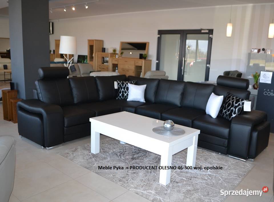 Nowy narożnik ENZO 260x316 SKÓRA MASSIV Czarna Pyskowice