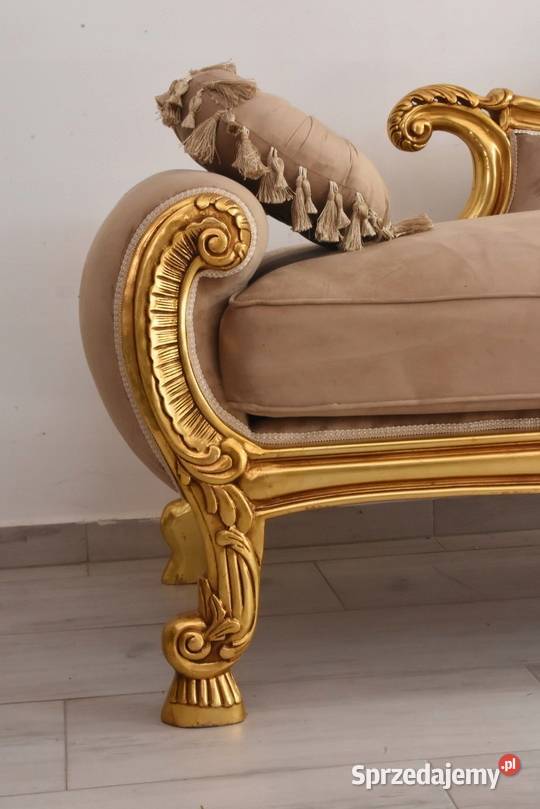 Złota Pałacowa Sofa Kanapa Leżanka Szezlong Kraków