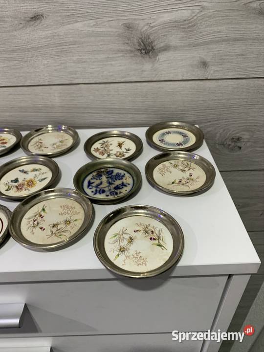 Zabytkowe spodki pod filiżanki komplet dolnośląskie Jelenia Góra