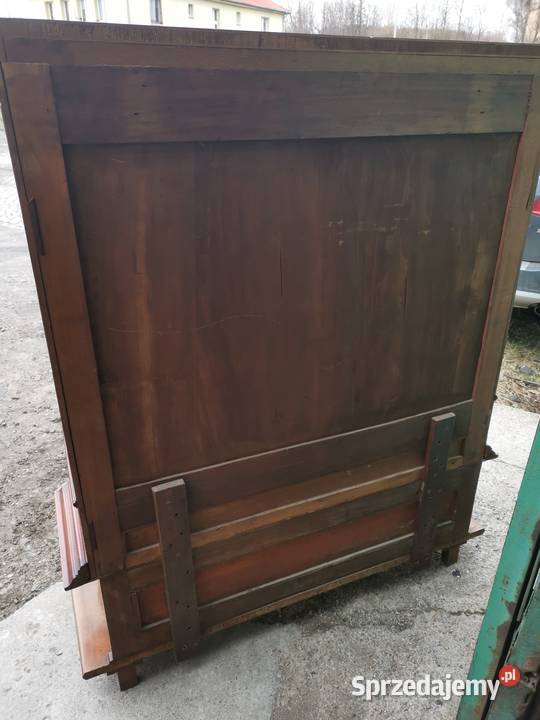 Piękna duża komoda biedermeier XIXw KOMPLET dolnośląskie Wałbrzych
