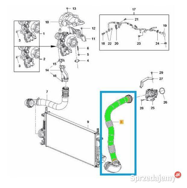RURA INTERCOOLERA OPEL INSIGNIA 20 CDTi 13419442 turbosprężarki Bielsko-Biała