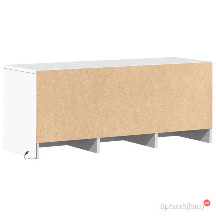 Szafka TV z LED biała 97x34x40 materiał Warszawa