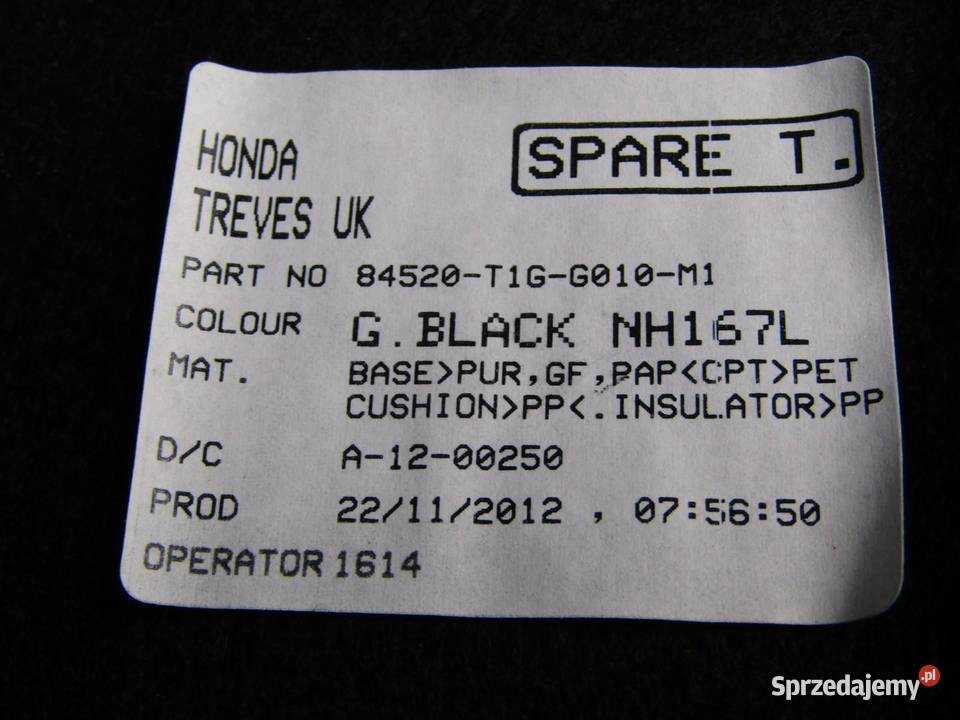 PODŁOGA WYKŁADZINA BAGAŻNIKA TYLNY HONDA CRV CRV