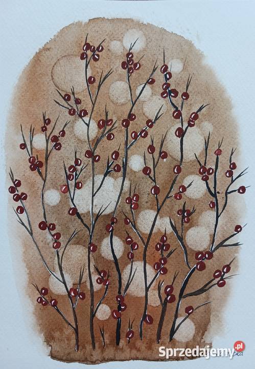 Akwarela Akwarelka Obraz pt Dereń 18 x 24 Warszawa