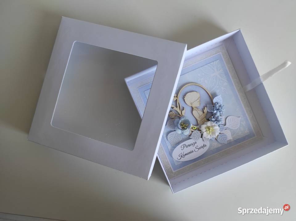 Kartka ręcznie robiona na Komunię Świętą z