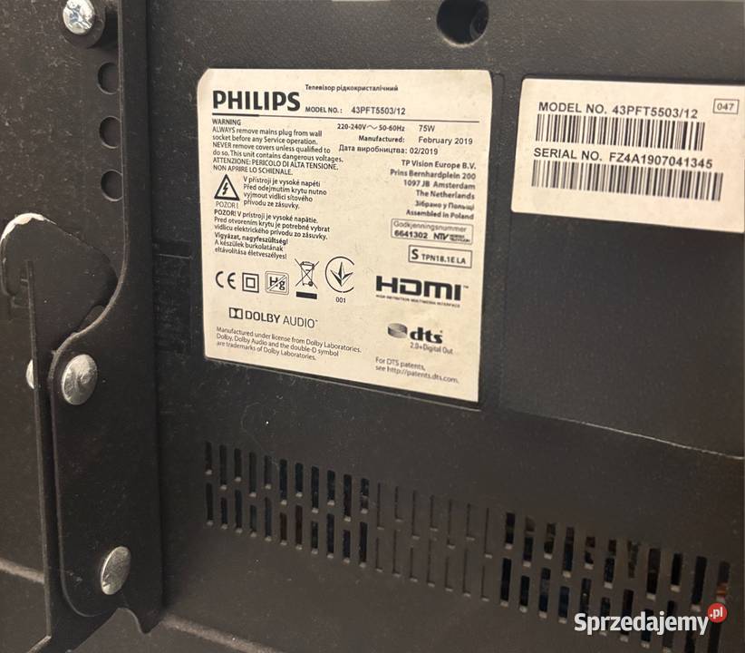 Telewizor Philips 43 cale stan