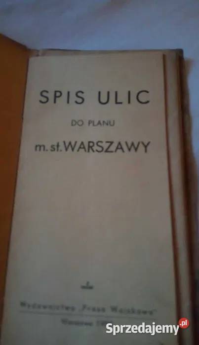 Plan Miasta stołecznego Warszawy Wydawnictwo Warszawa
