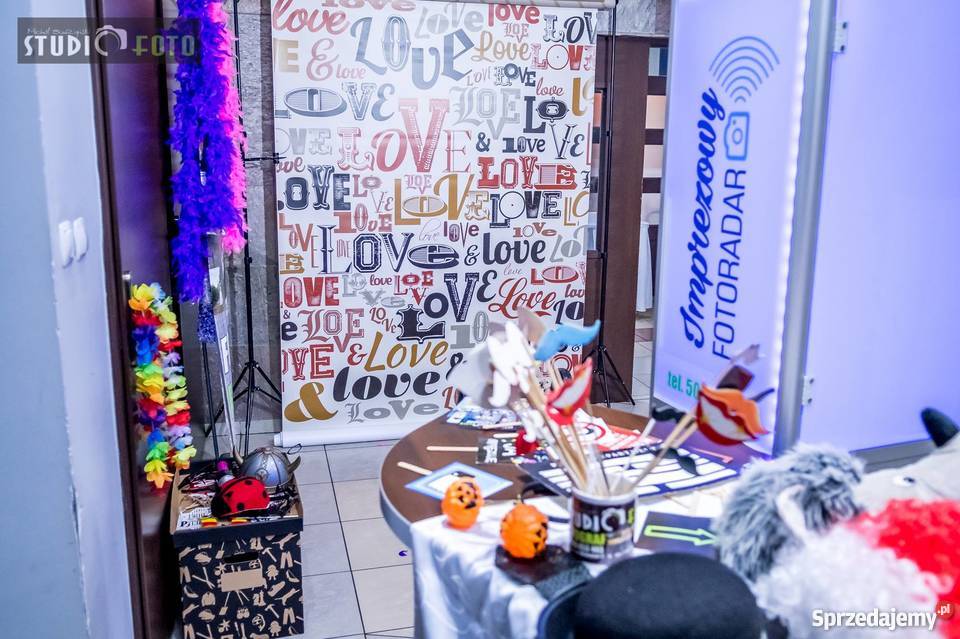 Fotobudka Imprezowy Fotoradar fotograf napis led Usługi Działdowo