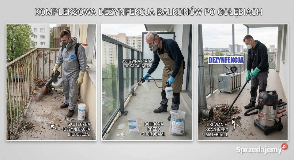 Gołebie odchody bakterie wirusy dezynfecja Wrocław