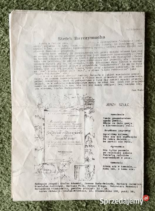 Biuletyn Solidarności i plakat na jednym arkuszu Katowice