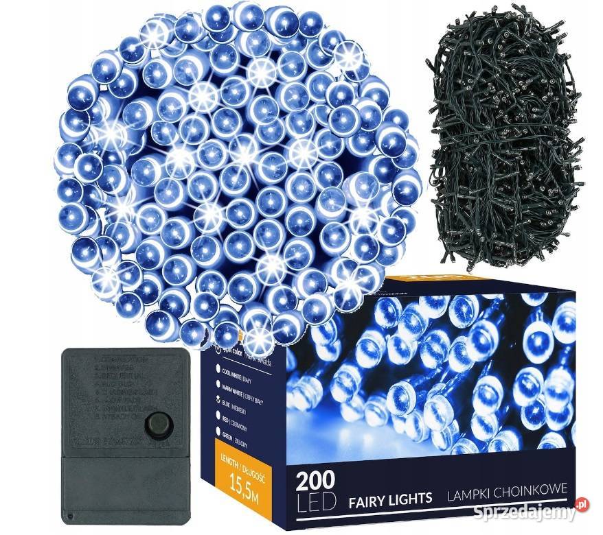 LAMPKI 200LED NA CHOINKĘ ZEWWEW NIEBIESKIE 155M Szczecin