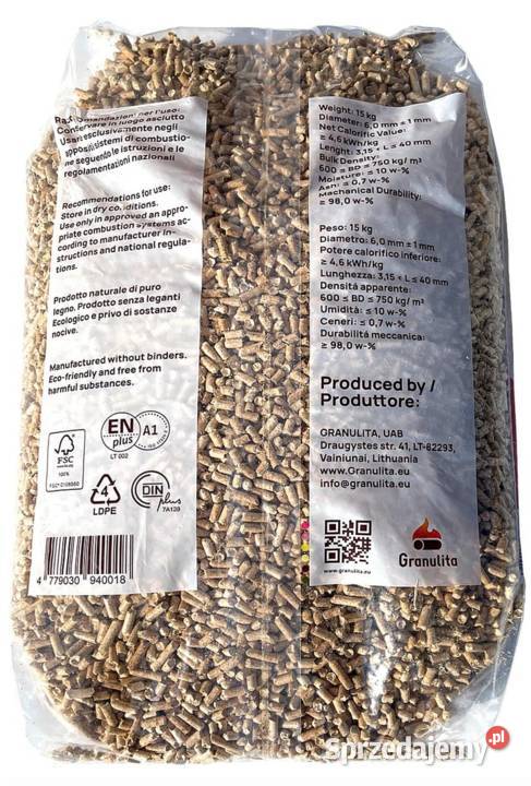 Pellet drzewny sosnowy 850 05t Opał Białystok sprzedam