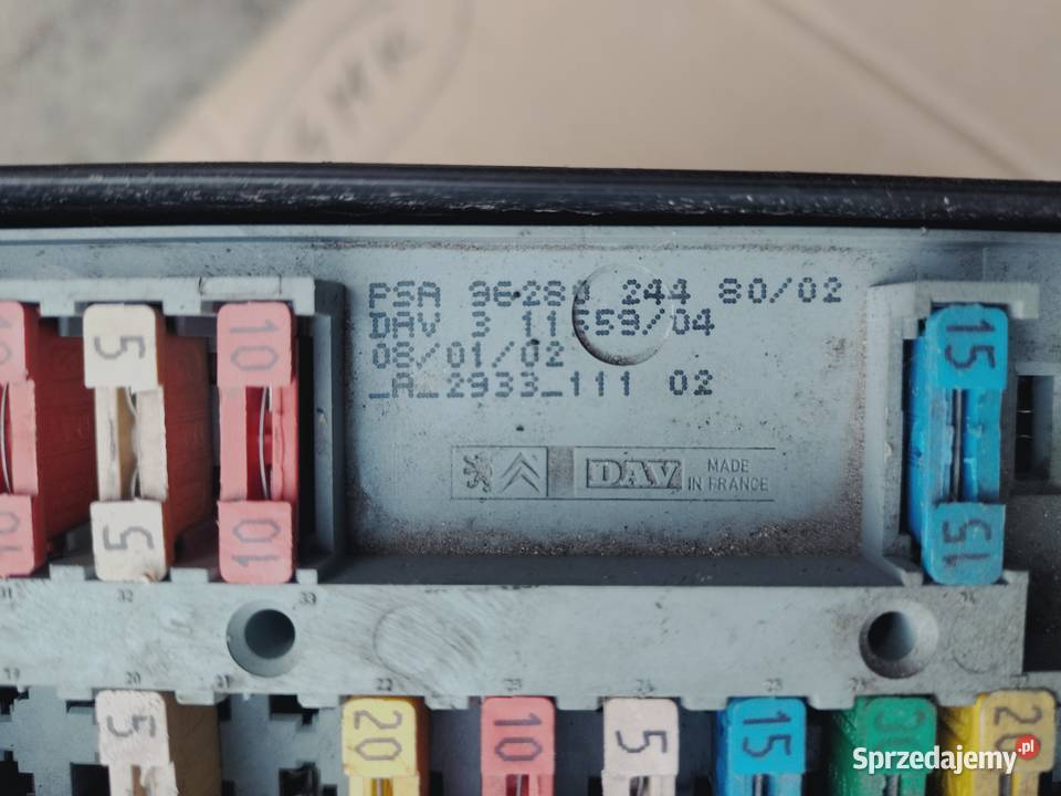 Skrzynka bezpieczników przekaźników PSA36280 lubelskie Kamień-Kolonia