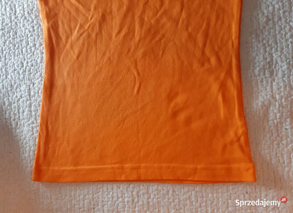 Pomarańczowa koszulka z bawełny Tshirt Vneck mazowieckie Warszawa