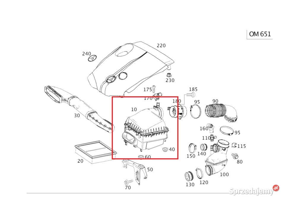 MERCEDES Bklasa W246 obudowa filtra powietrza