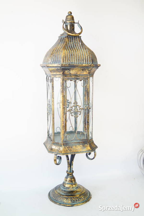 Latarnia Lampa na świece retro latarnia szkło Gizałki