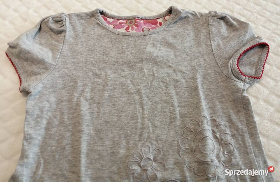 Koszulka krótki rękaw dziewczęca kwiatki 92 Czeladź