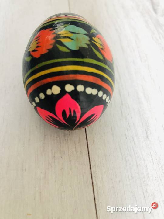 Pisanka drewniana PRL Wielkanoc ozdoby