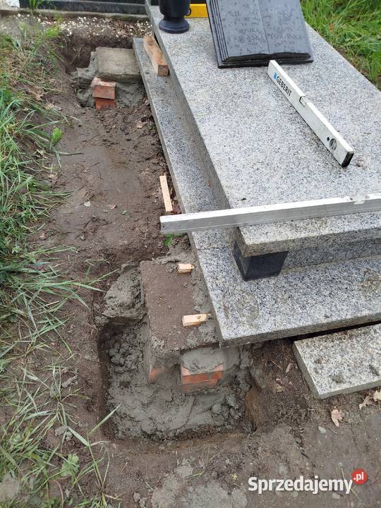 Podnieść pomnik zapadnięty grób nagrobek Wrocław usługi budowlane