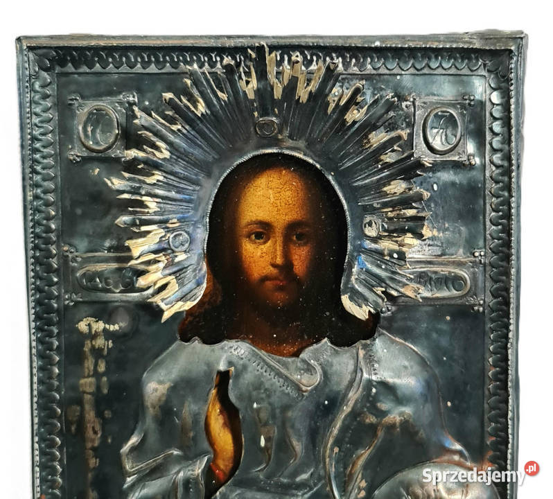 Ikona Jezus Chrystus Władca Świata srebro 0336 Warszawa