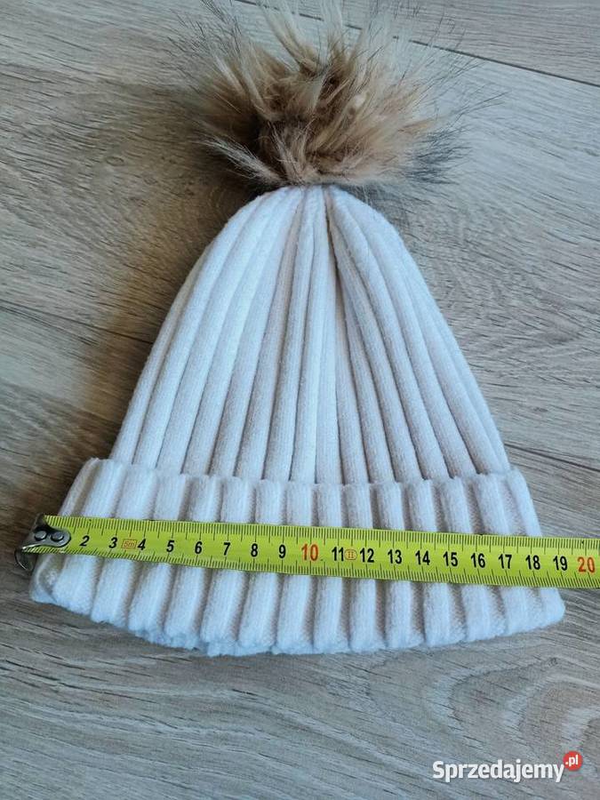 Czapka zimowa z pomponem dziewczęca ecru 52 Dla Dziecka
