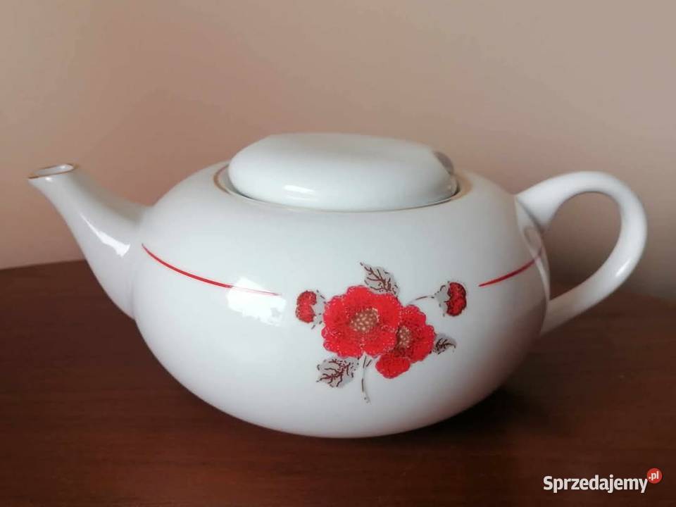 Dzbanek Porcelanowy Płaski Maki Karolina PRL Wałbrzych