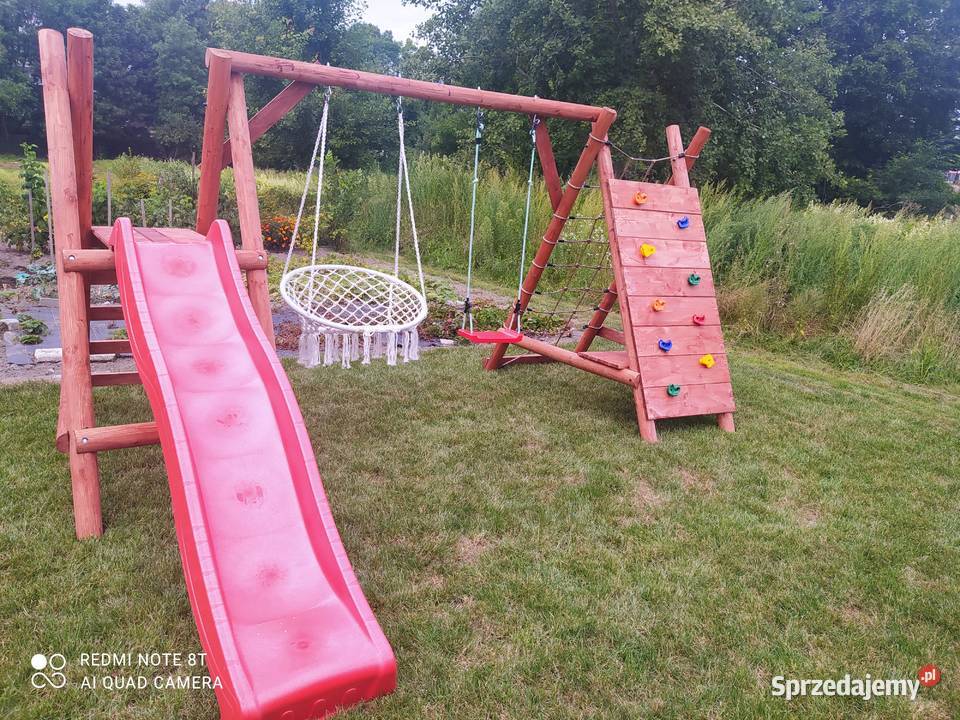 Drewniany Plac Zabaw do Ogrodu MIKI Ślizg Drewno  Kielce