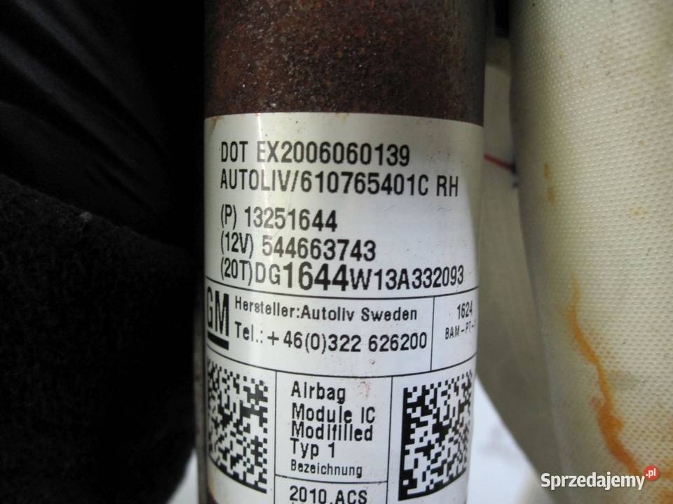 CHEVROLET ORLANDO I 11r AIRBAG kurtyna prawa