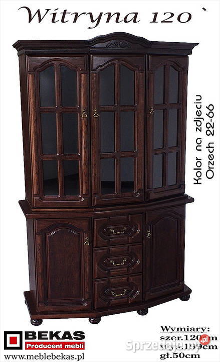 Prześliczny zgrabny Stylowy Kredens 120 Orzech 199cm Radom sprzedam