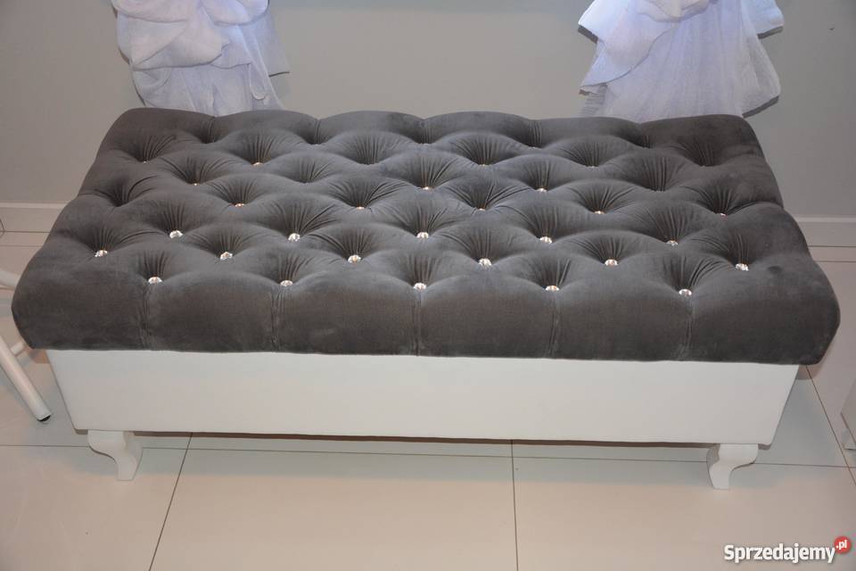 Duża pikowana kryształkami Pufa 120x60 Fotele i pufy Warszawa