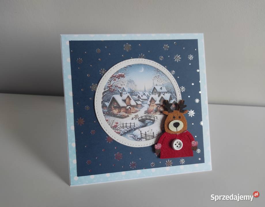 Kartka ręcznie robiona handmade z okazji Świąt Łódź