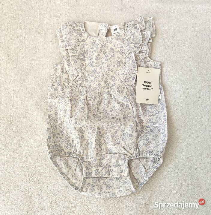 Body dziewczęce HM 74 bawełna niebieskie kwiatki Szczecin