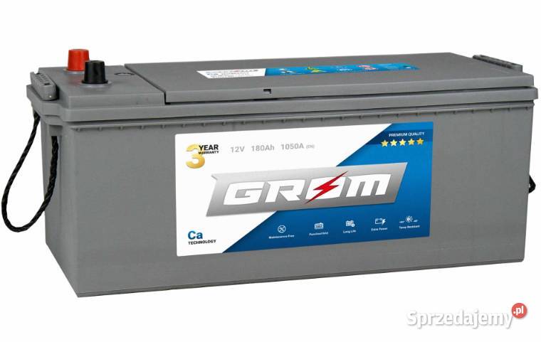 Akumulator 180Ah 1050A EN GROM Premium LEWY PLUS Kościerzyna