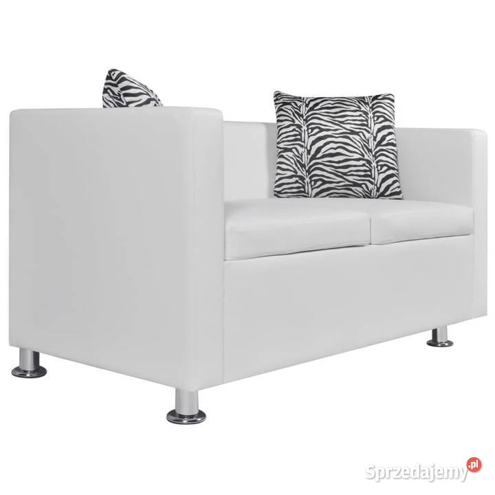 Sofa 2osobowa ze skóry syntetycznej biała mazowieckie Warszawa