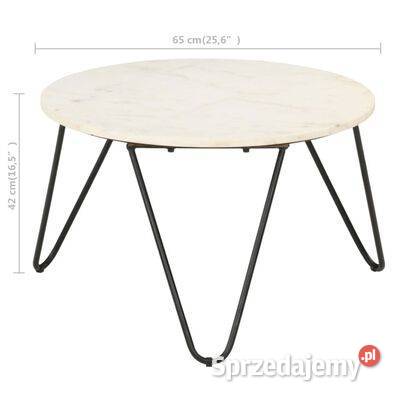 vidaXL Stolik kawowy biały 65x65x42 SKU286446