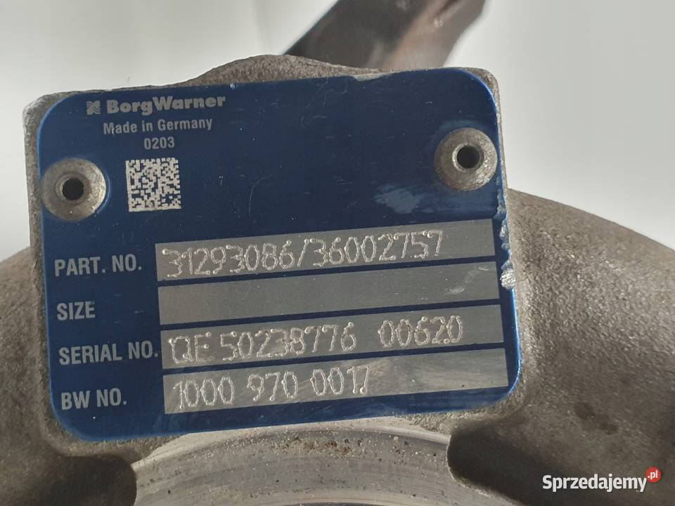 TURBOSPRĘŻARKA Volvo S60 II 24 D5 turbo 36002640 Chełm