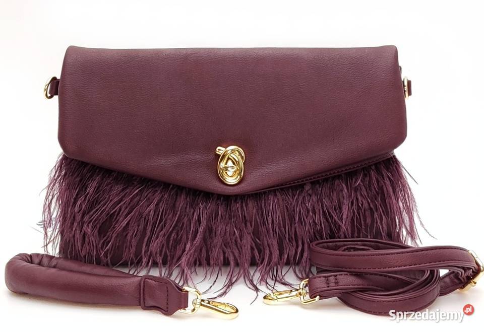 Elegancka Torebka Listonoszka Kopertówka Piórka Warszawa