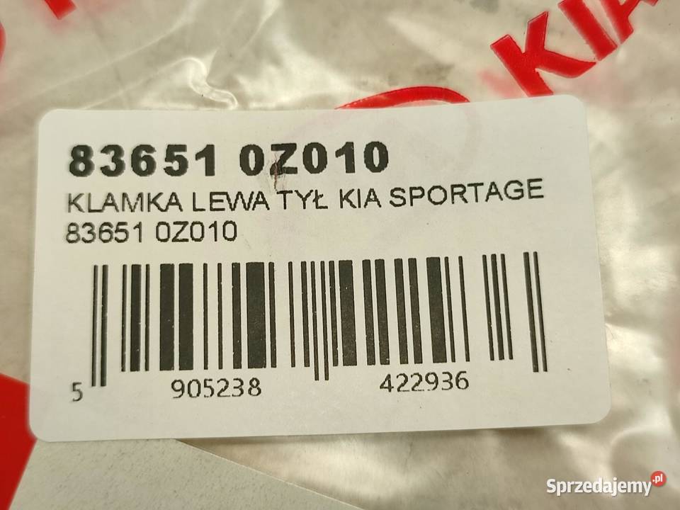 KLAMKA LEWY TYŁ KIA SPORTAGE II JE 20042011 osobowe lubelskie