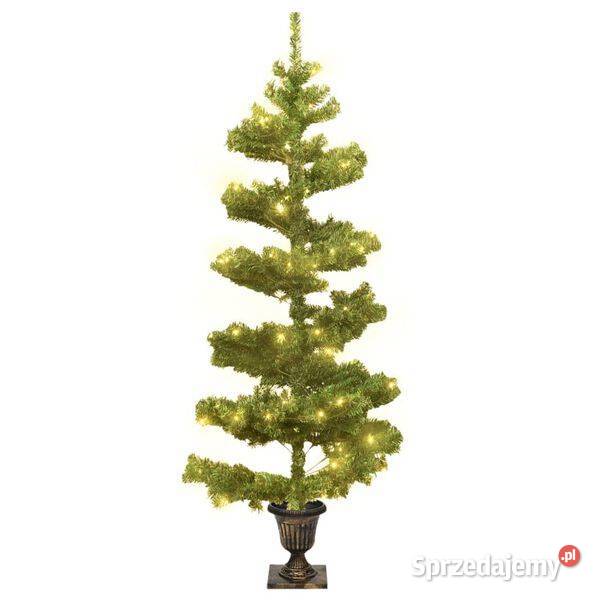 vidaXL Spiralna choinka z lampkami i stojakiem Warszawa