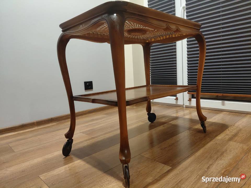 STOLIK BAREK W STYLU CHIPPENDALE blat rafia 234 Stoliki kawowe i ławy kujawsko-pomorskie Byczyna