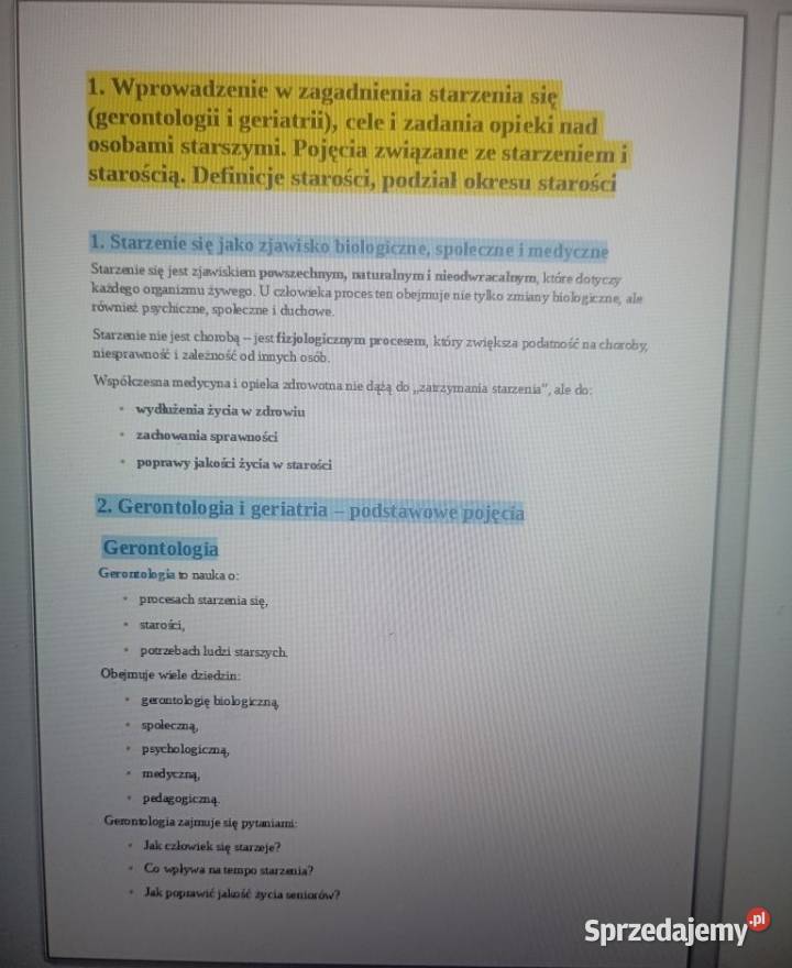 Notatki pielęgniarstwo w pliku pdf mazowieckie Radom sprzedam