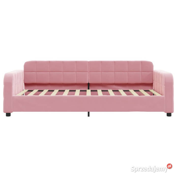 Sofa z materacem do spania różowa aksamit Łóżka Dom i Ogród Warszawa sprzedam