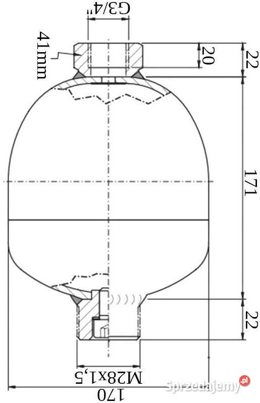 HYDROAKUMULATOR AMORTYZATOR 2L ZAWÓR KULOWY 34 nieuszkodzony