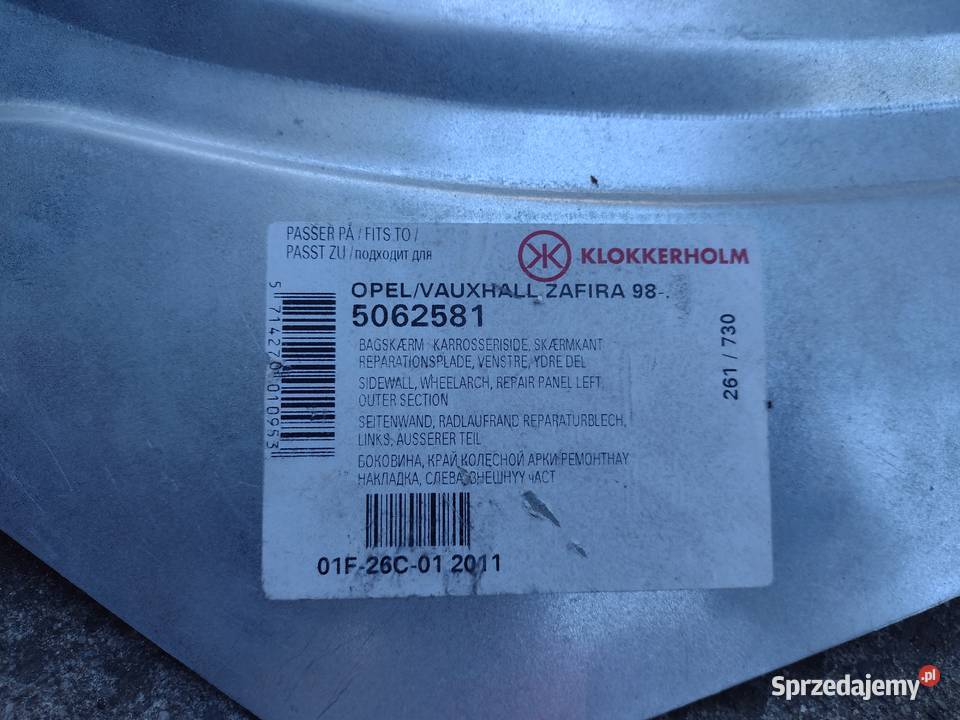 Reperaturki opel Zafira A tył nadkola osobowe Zestawy naprawcze Muszyna
