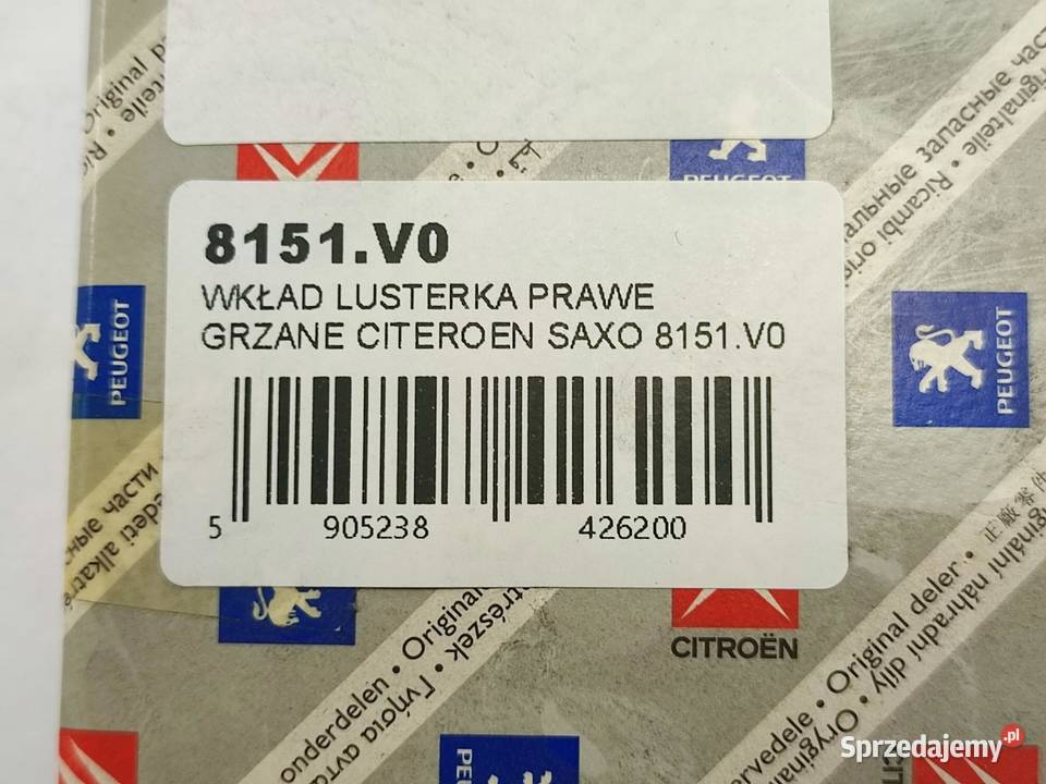 WKŁAD LUSTERKA PRAWY CITROEN SAXO S0 S1 19962003 osobowe sprzedam