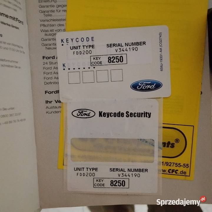 Oryginalne Radio CD Ford 6000CD 2DIN Ford Focus wielkopolskie Zbąszyń