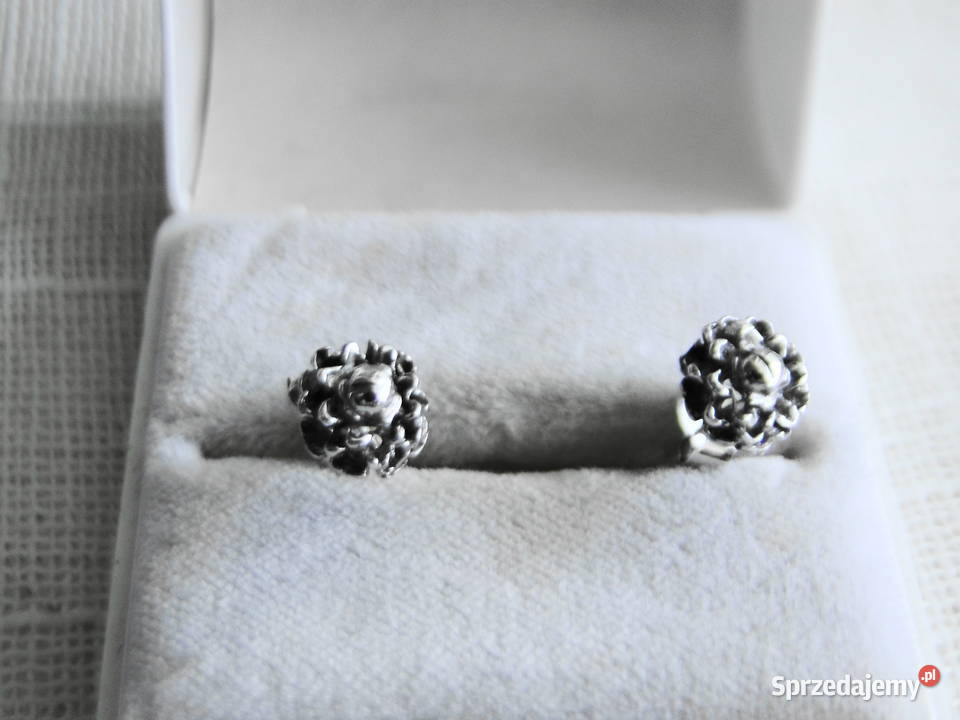 Kolczyki kwiatki srebro 925