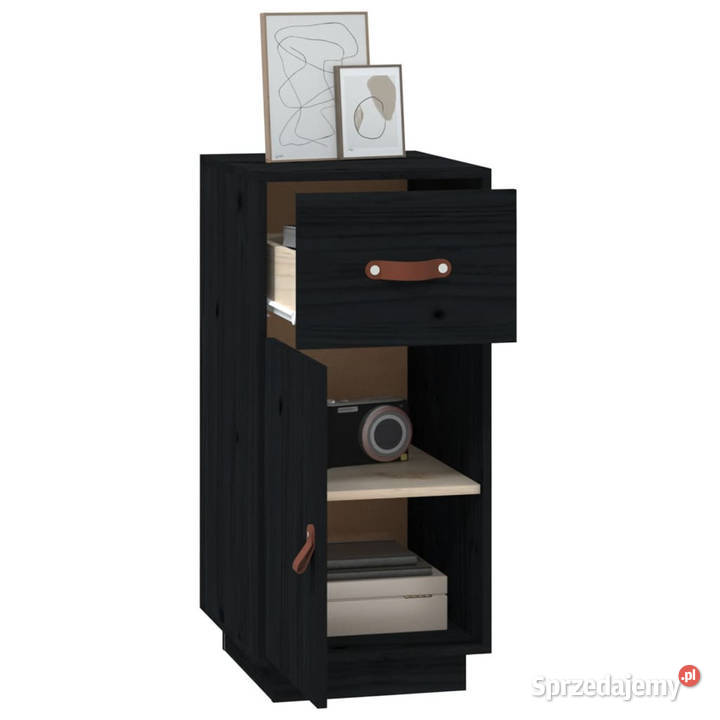 Szafka czarna 34x40x75 lite drewno sosnowe sprzedam