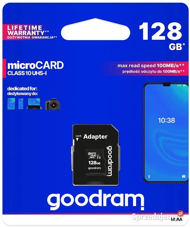 KARTA PAMIĘCI GOODRAM 128 GB MICRO SD ADAPTER Karty pamięci Szczecin